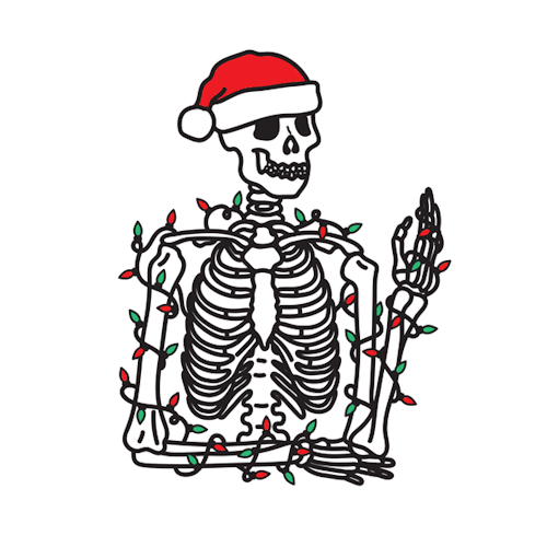 A skeleton waving. You are lost.